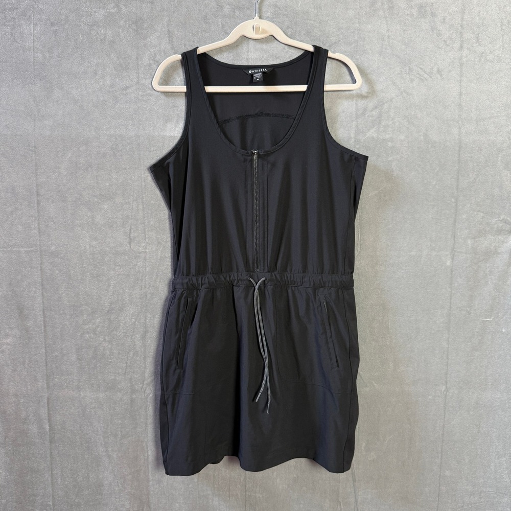 Athleta Expedition Skort Mini Dress Black Sleeveless Half Zip Active Womens 10 - Picture 6 of 16